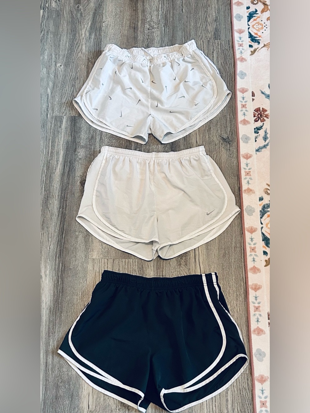 Nike Bundle Women’s White and Navy Athletic Shorts Trio